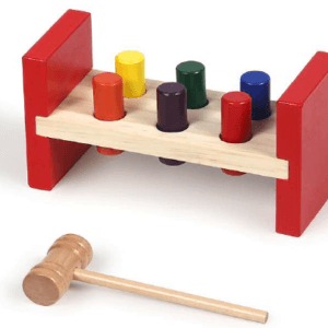 Colorful Wooden Hammer Toy for kids Playful Activity Keeps Busy Ideal Gift Pounding Bench