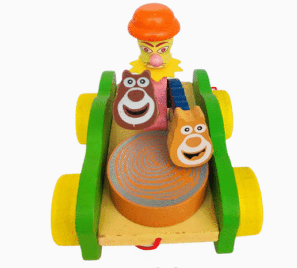 Wooden Pull Along Car With Animals, Encourage Baby to Walk with Drum Music, Sound Making Rabbit Car, Ideal Gift for toddler just learn to walk - Image 3