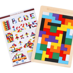 Portable Wooden Intelligence Jigsaw Puzzle for Kids - Fun and Educational Brain Games for Ages 3 to 6, Creative Russian Puzzle Blocks