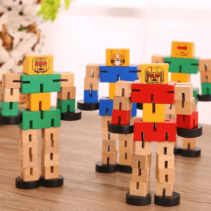 Wooden Transforming Vehicle Distortion Robot Toy Pack of 1