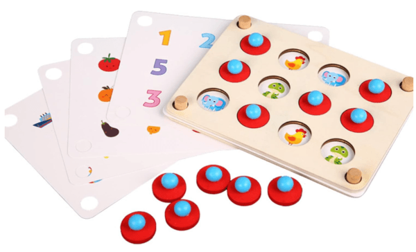 Wooden Memory Chess New Ector Matching Memory Game Shapes, Animals, Fruits, Cars, Numbers