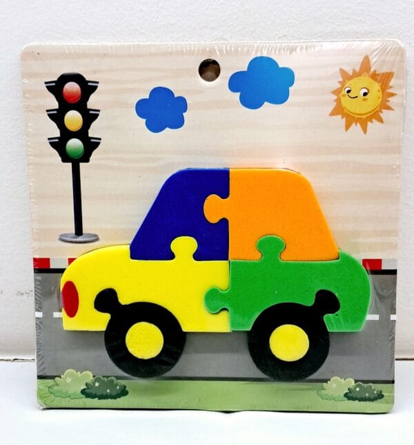 Wooden Plated Transportation Foam Jigsaw Puzzle Pack of 2 - Image 5