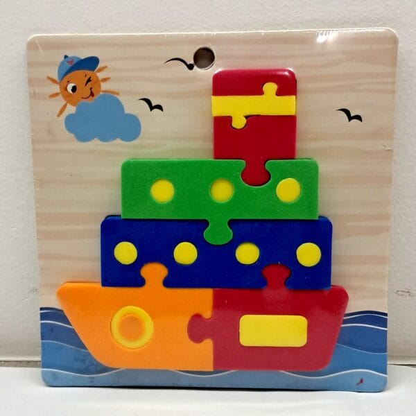 Wooden Plated Transportation Foam Jigsaw Puzzle Pack of 2 - Image 3