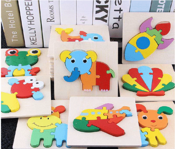 Wooden Printed Cartoon Puzzle 15x15cm Random selection - Image 3