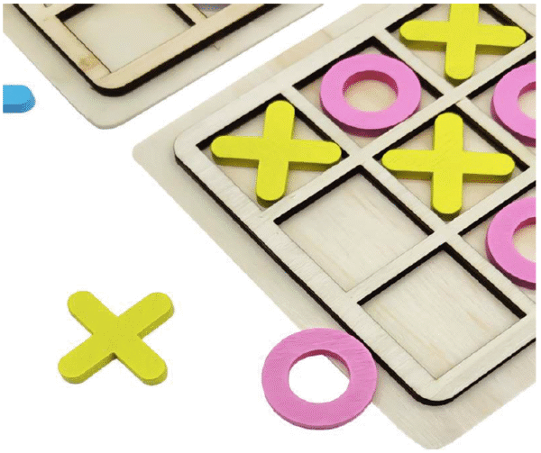 Wooden Board Game XO Tic Tac Toe Developing Brain Intelligent Educational Toys Interactive Game - Image 2