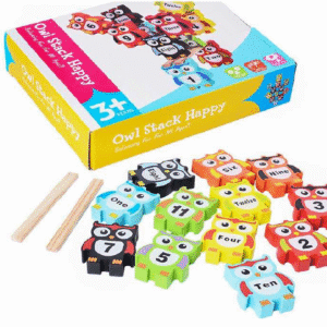 Wooden 12 pcs Colorful Owl Balancing puzzle