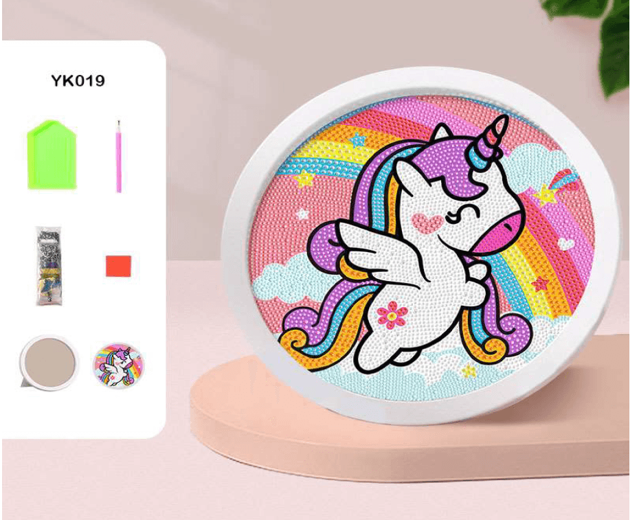 Diamond painting kit for Age 5+ includes Stick Cloth, Colorful Diamonds, Diamond holder and placer, Frame - Image 4