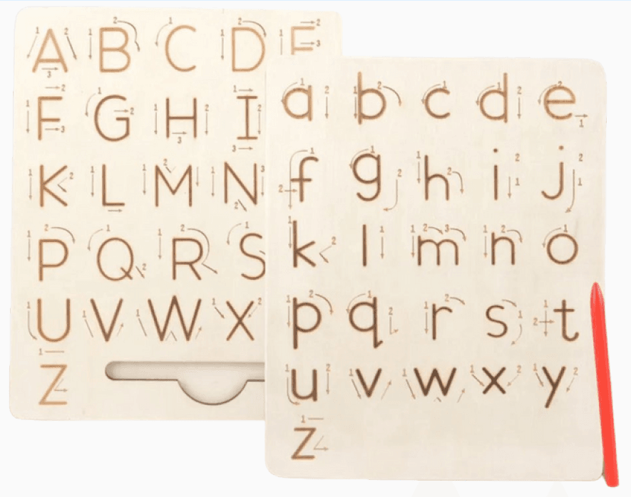 Wooden tracking boards Alphabet capital and small letters; Numbers 0-20 and shapes; Ideal for handwriting improvements - Image 11