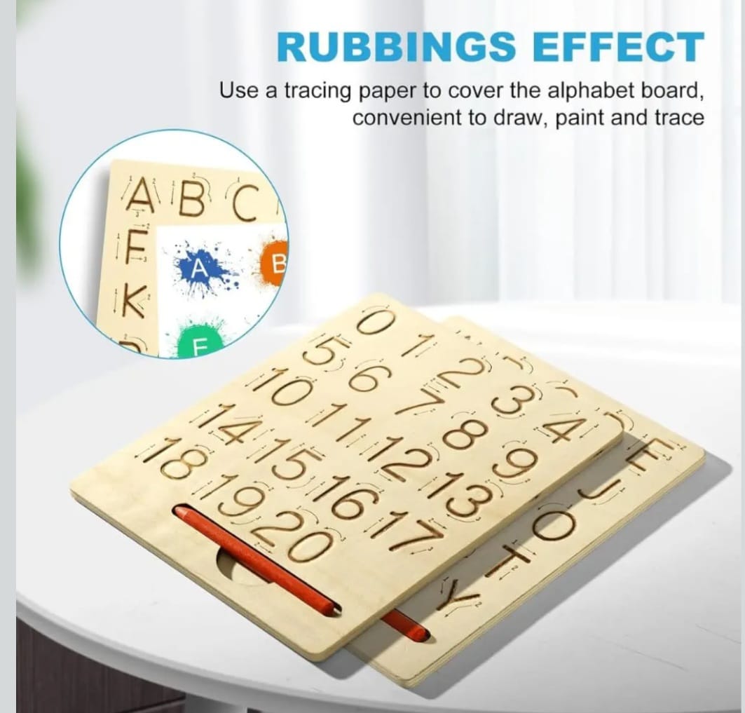 Wooden tracking boards Alphabet capital and small letters; Numbers 0-20 and shapes; Ideal for handwriting improvements - Image 9
