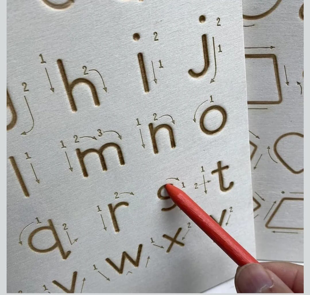 Wooden tracking boards Alphabet capital and small letters; Numbers 0-20 and shapes; Ideal for handwriting improvements - Image 8