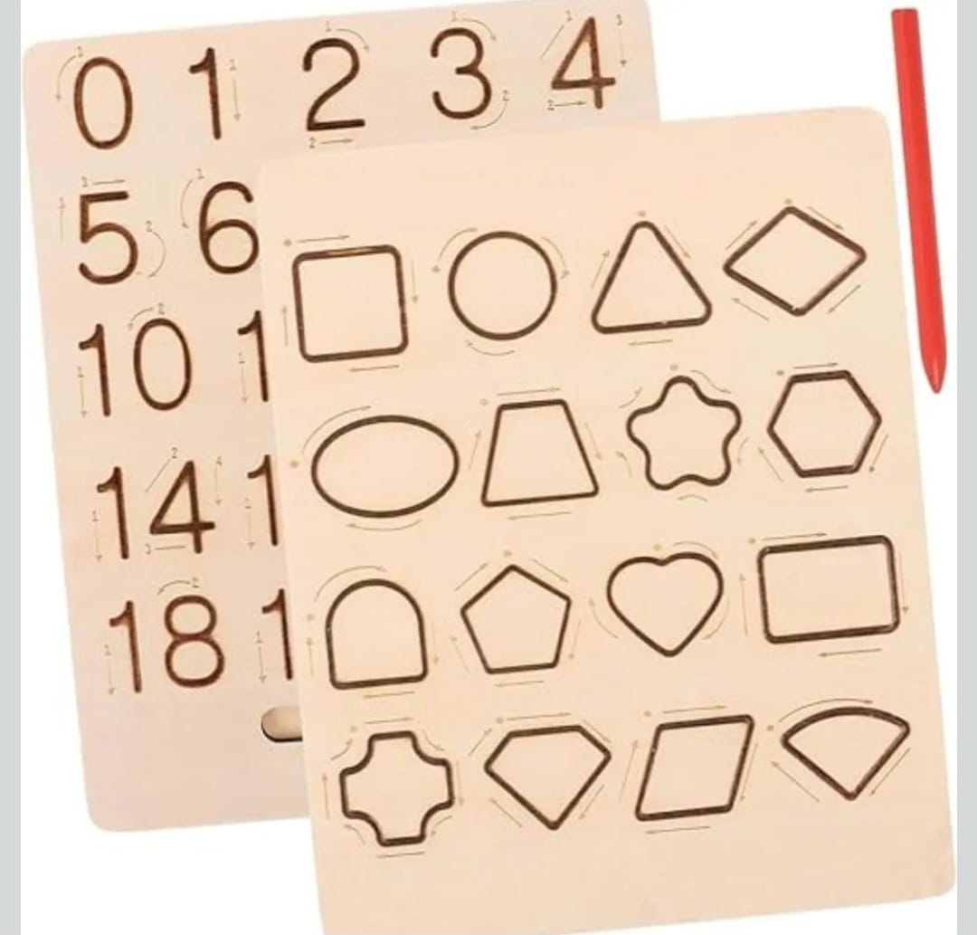 Wooden tracking boards Alphabet capital and small letters; Numbers 0-20 and shapes; Ideal for handwriting improvements - Image 5
