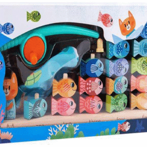 Magnetic Wooden Cat Fishing Toy